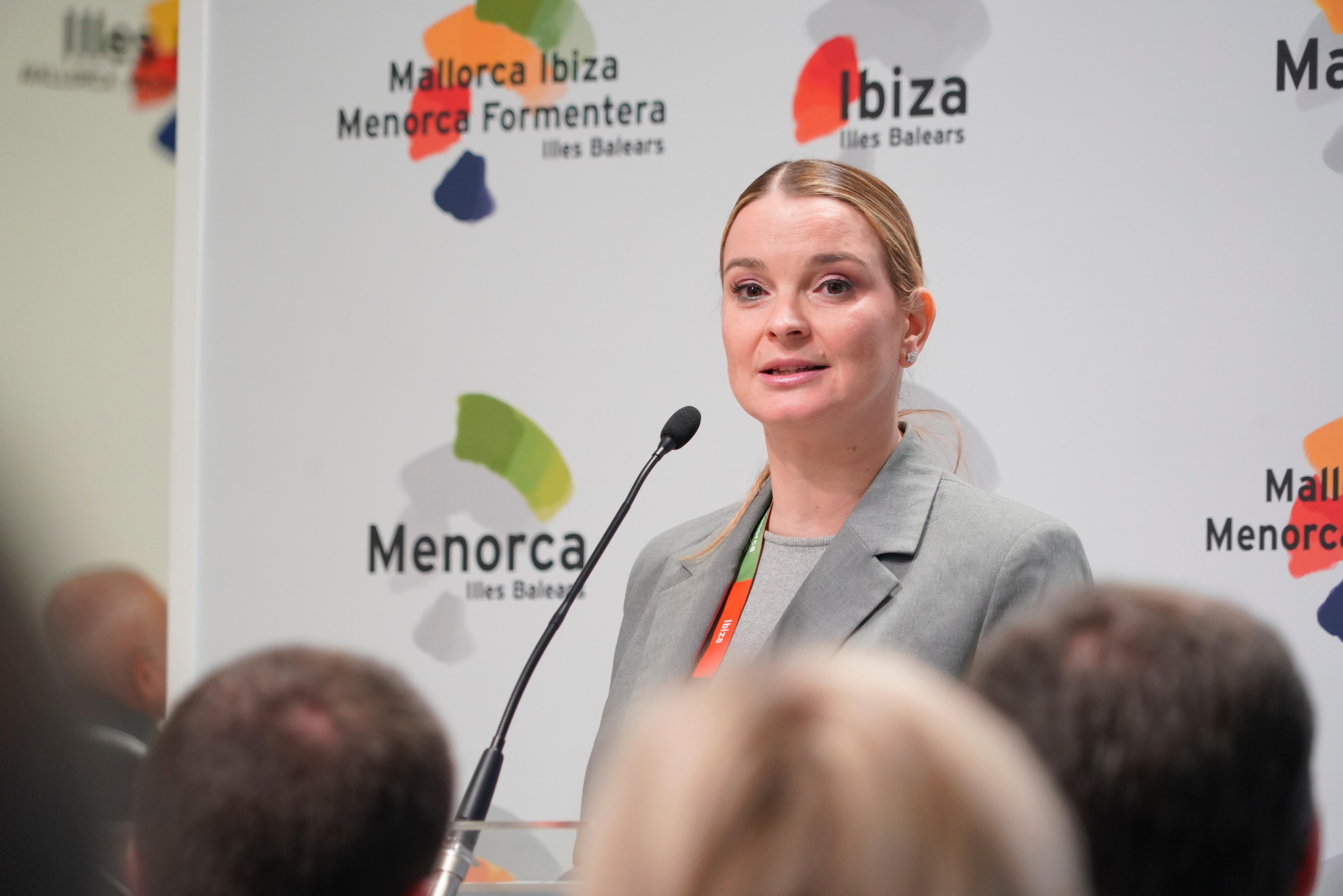 _2024_3_5_3017550.jpeg La presidenta Marga Prohens, durant la seva intervenció a a la fira ITB de Berlín