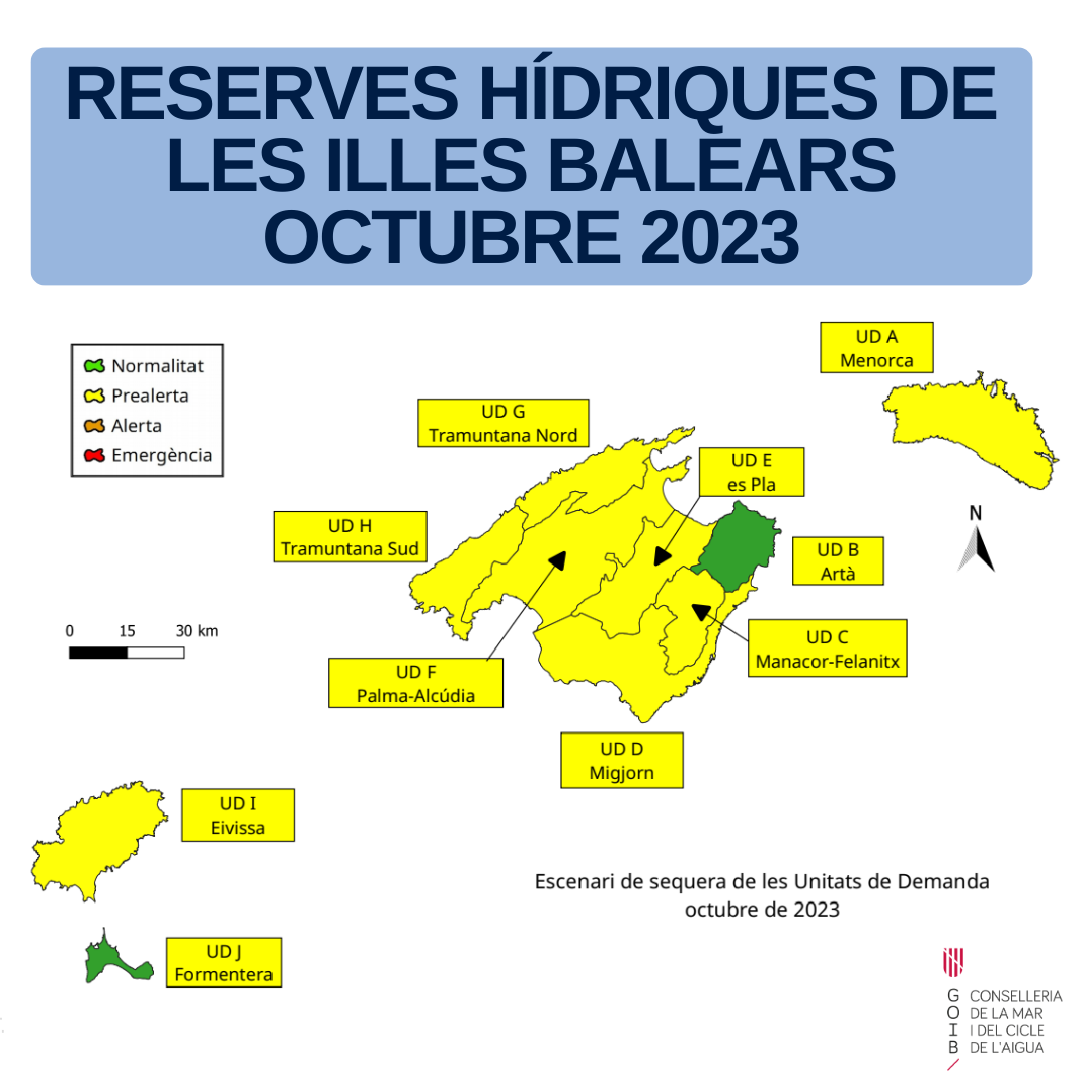 Reserves hídriques de les Illes Balears Octubre 2023